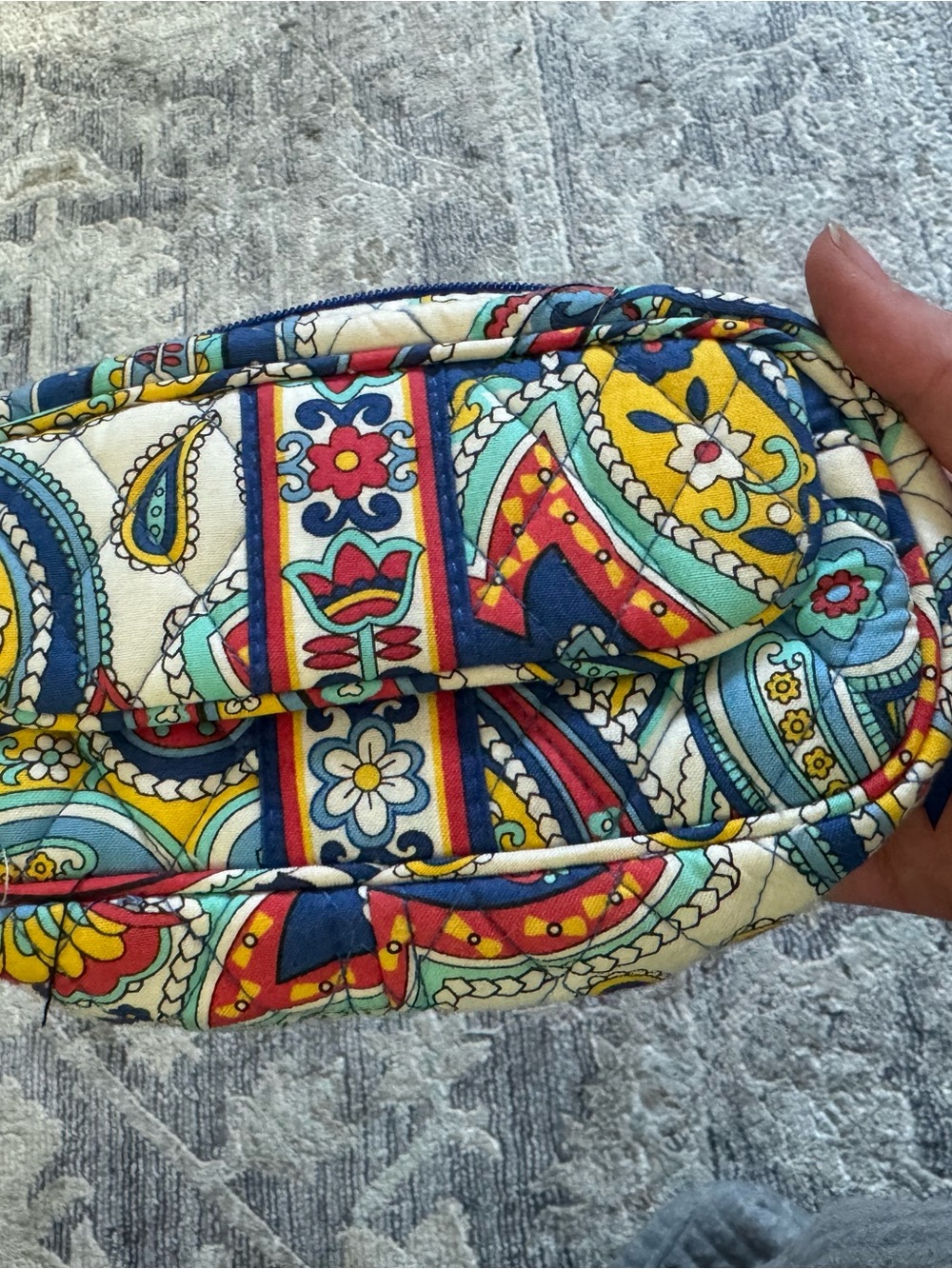 Vera Bradley Quilted Paisley Wristlet Clutch - Blue, Yellow, Red, Cream